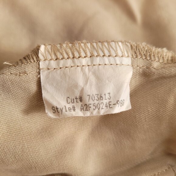 Appleseeds Tencel Beige Blazer Jacket Iridescent Buttons Patch Pockets Collar - Picture 8 of 13